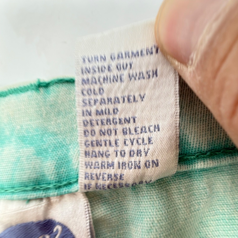 DG2 Diane Gilman Womens Jeans Size 14 Green Acid Wash Straight Leg Denim Pants - Picture 4 of 4